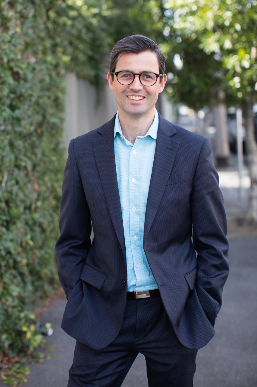 Portrait of business person Joe Natural relaxed outdoor business portrait