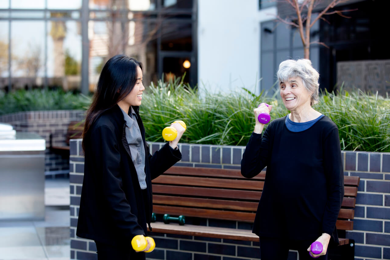 Professional photography Fitness instruction in aged care centre melbourne