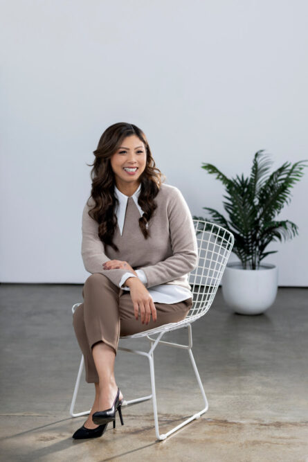 Professional Photography of Conveyancer in Melbourne Smiling away from camera