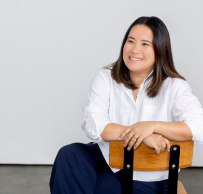 Professional personable relaxed headshot of Melbourne children's author